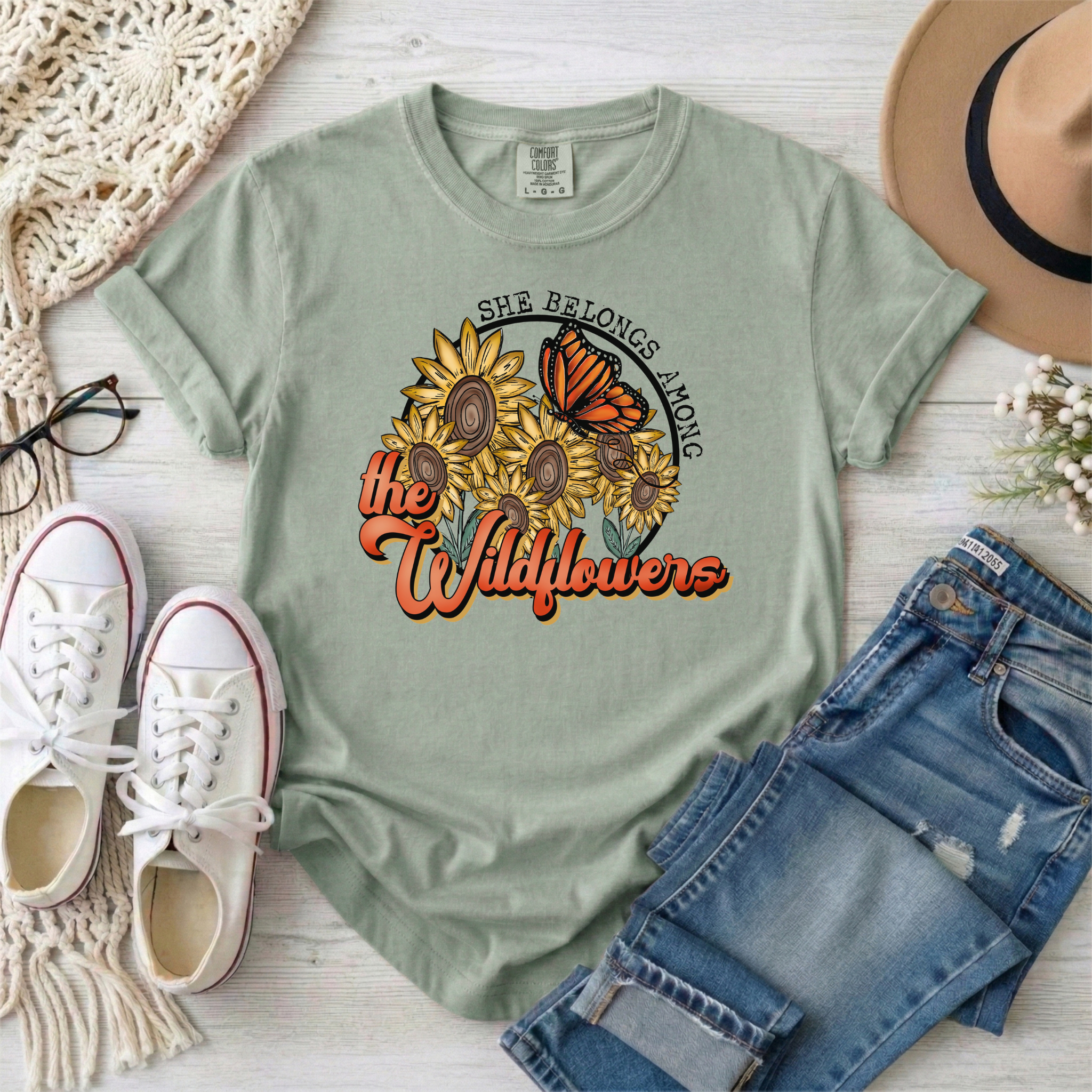 She Belongs Among The Wildflowers Bay Tee