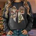 Vintage Cowboy Christmas Dark Heather Crew